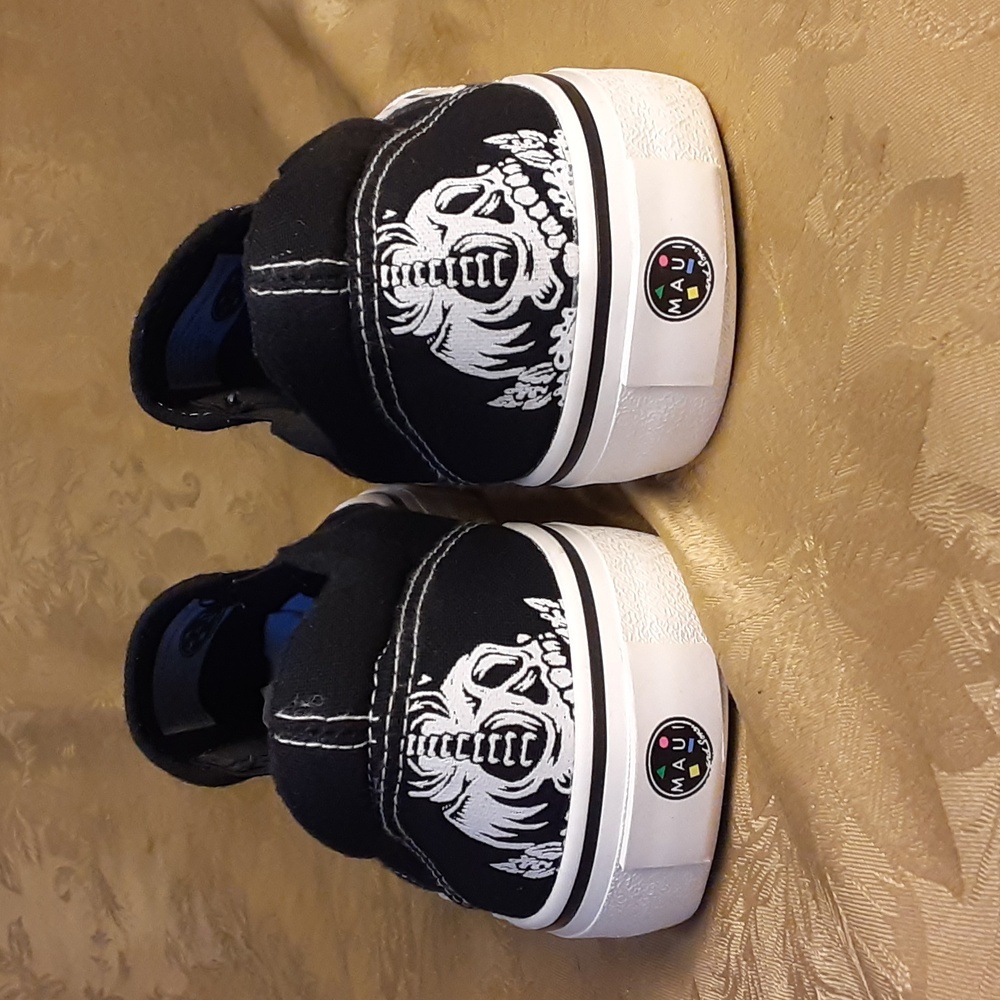MAUI & SONS Slip-On  Men's 12.0 Skull Black/White , Born In Maui- Raised in Cali - Picture 4 of 12